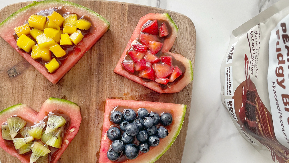 Image of Quick Healthy Summer Snack - Rainbow Watermelon Pizza