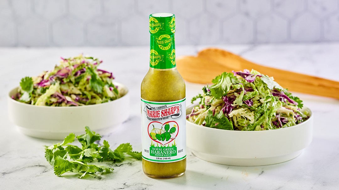 Image of Cilantro Lime Slaw with Marie Sharp’s Green Habanero Pepper Sauce