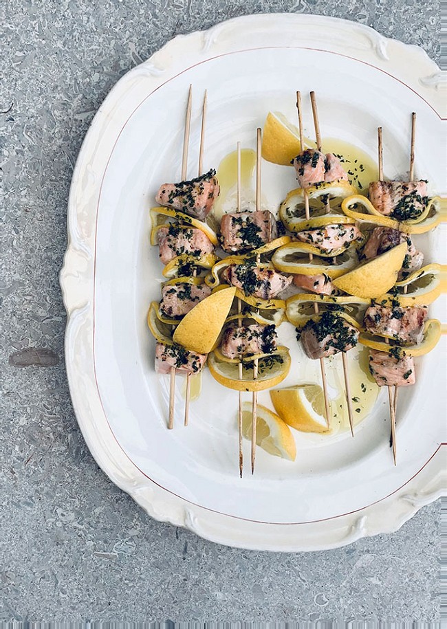 Image of Grilled Salmon Skewers