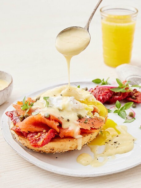 Image of Salmon Benedict with Cheddar Sauce 