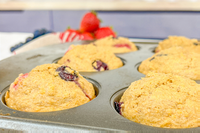 Image of Whole Wheat Red White and Blue Berry Muffins