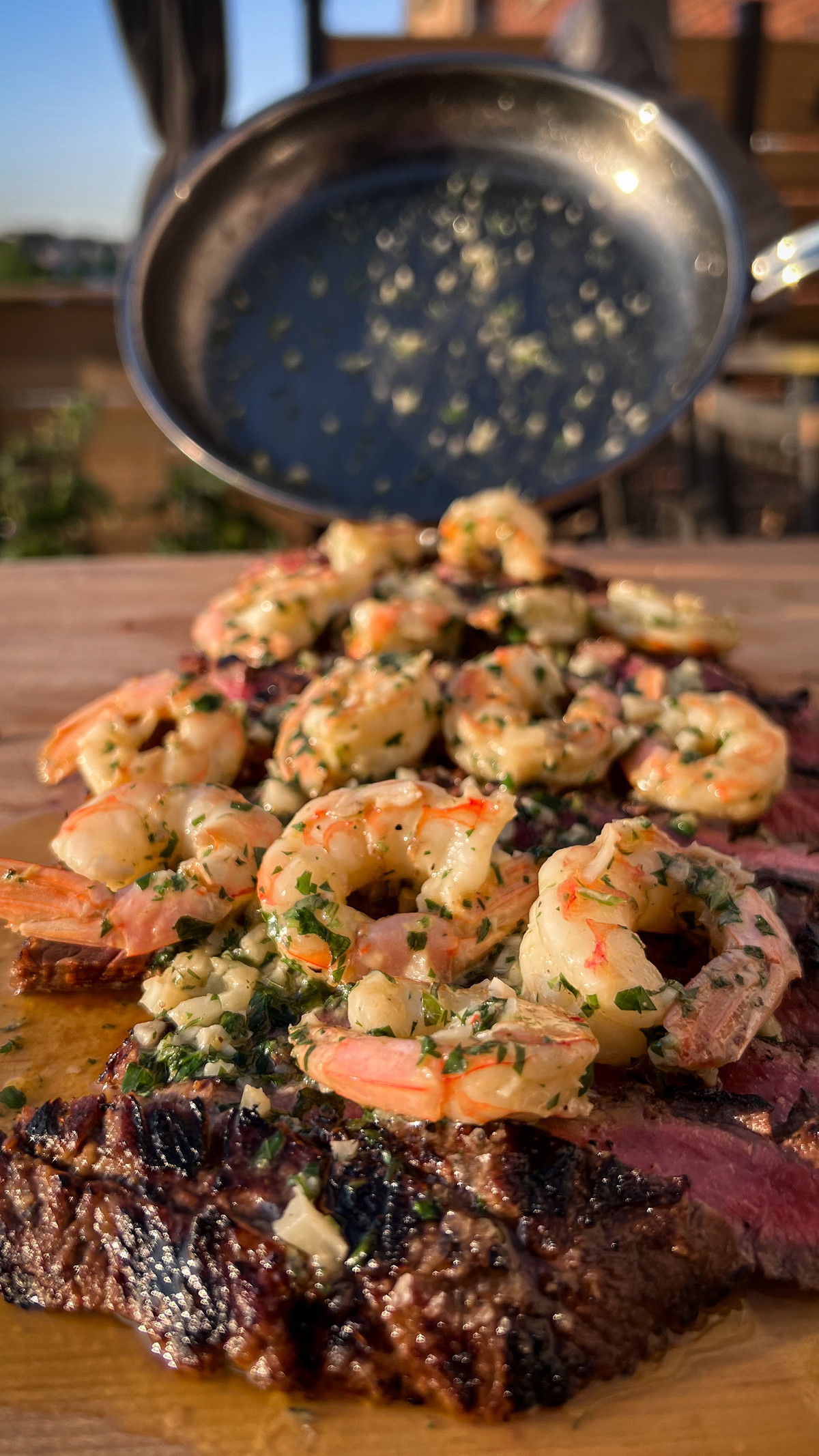 Garlic Butter Shrimp and Steak 