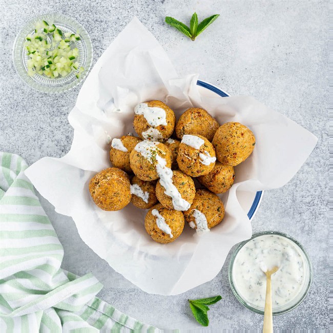 Image of Falafel with Mint & Yogurt Dip