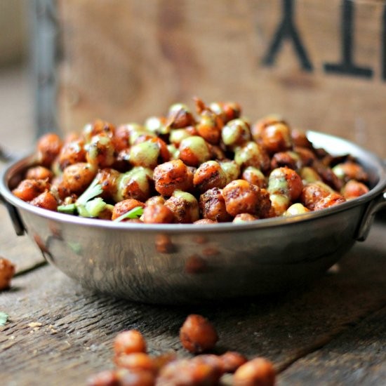 Image of Crispy Vegan Chickpeas with Tahini