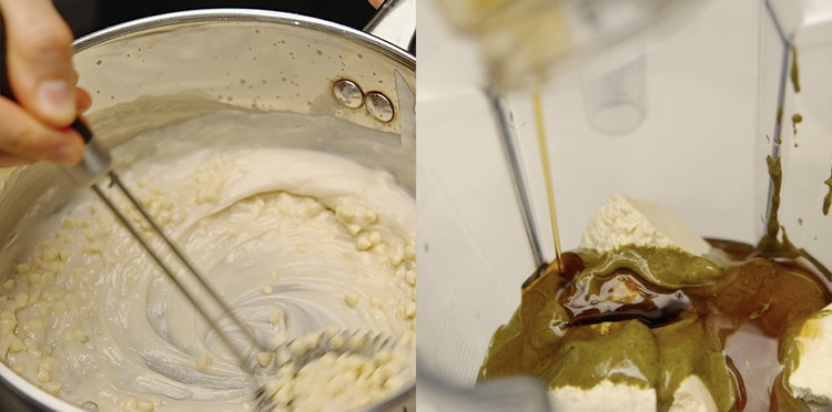Image of Bring to a simmer and cook for 3-5 minutes until thickened. At the end add white chocolate and stir until it melts.