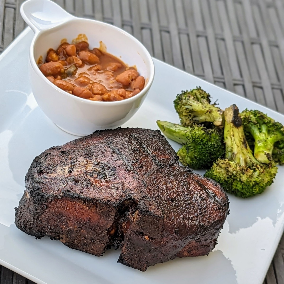 Reverse Seared Pork Chops with Coffee Rub