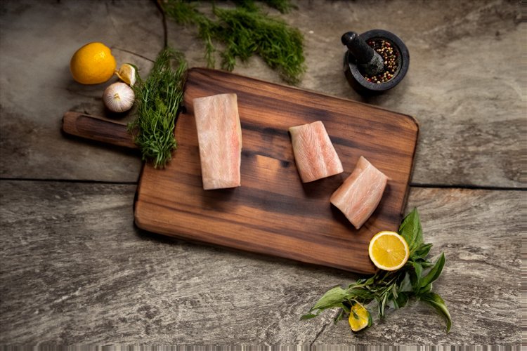 Image of Start by throughly patting the Dutch Yellowtail loin portions dry...
