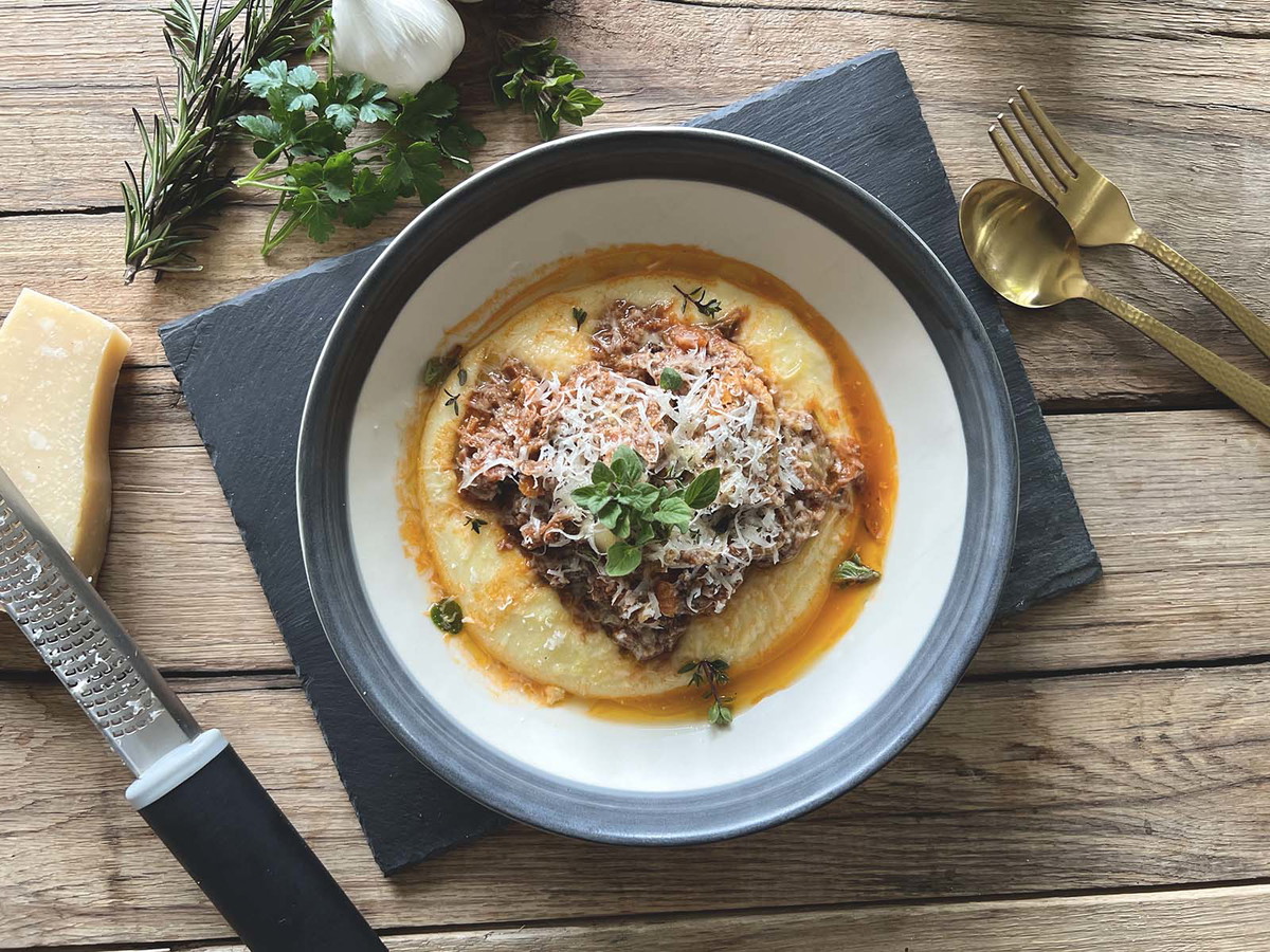 Braised Beef Ragu with Polenta