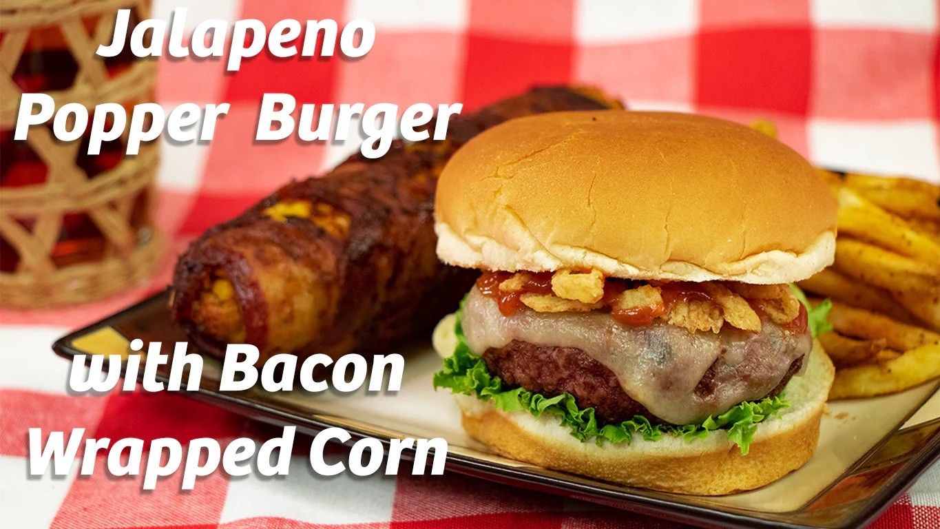 Image of The Best Halal Jalapno Popper Burgers and Cajun Bacon Wrapped Corn