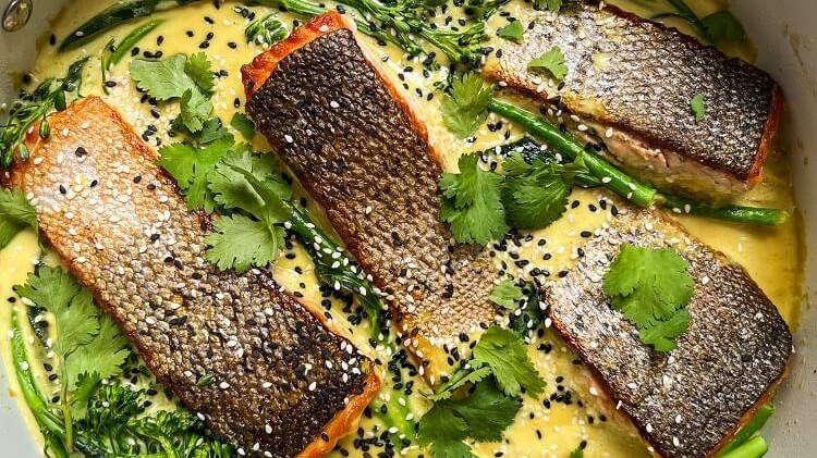 Image of One-Pan Coconut Miso Salmon