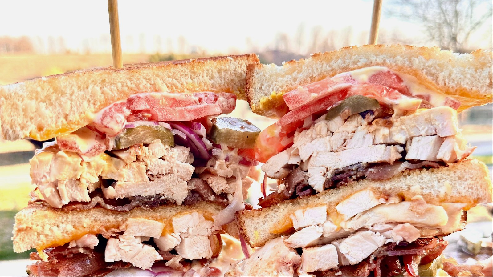 Image of Spicy Smoked Chicken Bacon Club Sandwich 