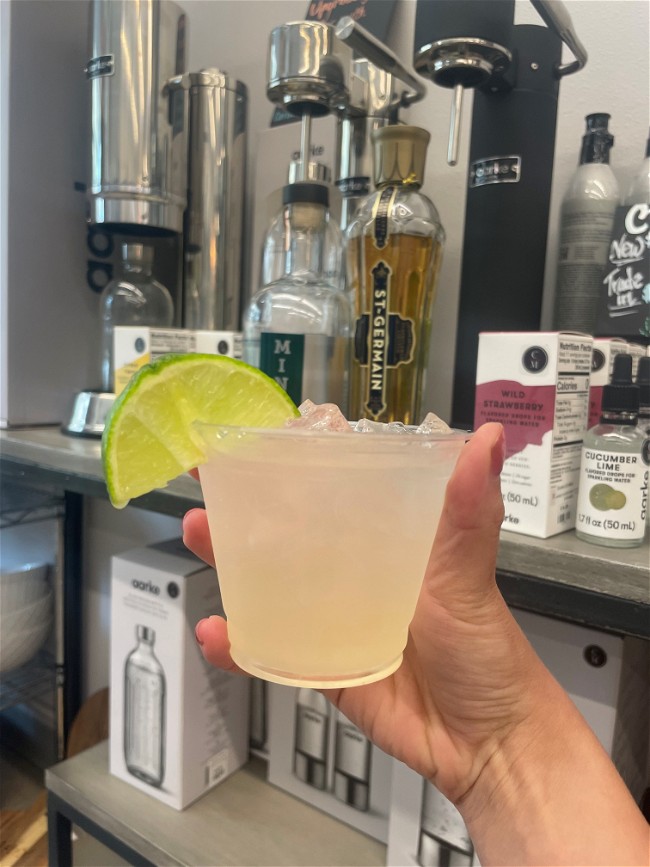 Gin and Tonic garnished with lime