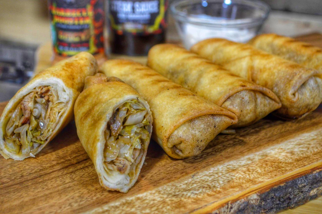 Brisket Egg Rolls with Horseradish Cream