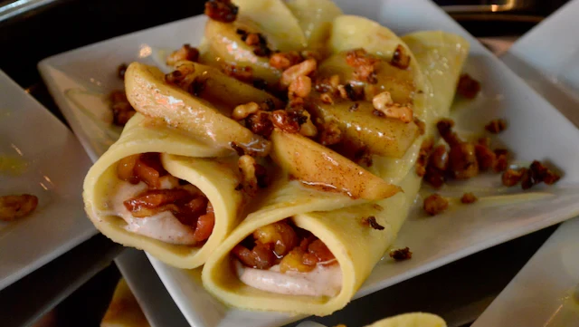 Image of Apple Bacon Crepes with Candied Walnuts