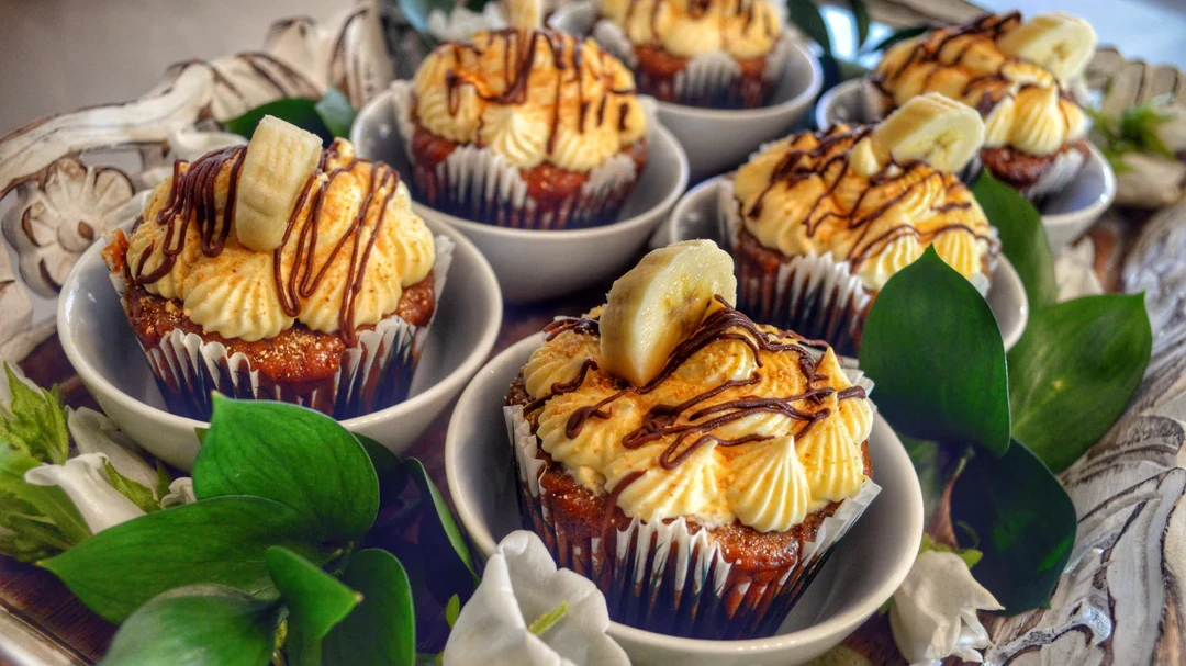 Image of Grilled Banana Cream Pie Cupcakes