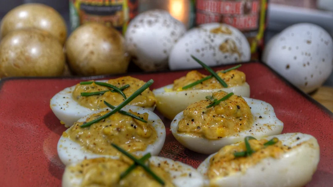 Image of Smoked Honey Dijon Deviled Eggs