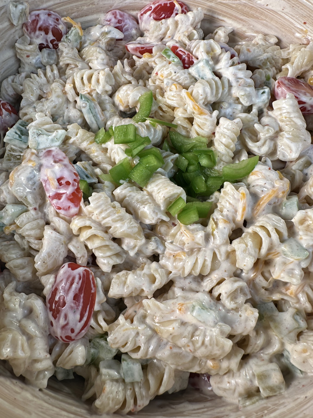 Creamy Pasta Salad with Wind & Willows Sante Fe Cheeseball Mix