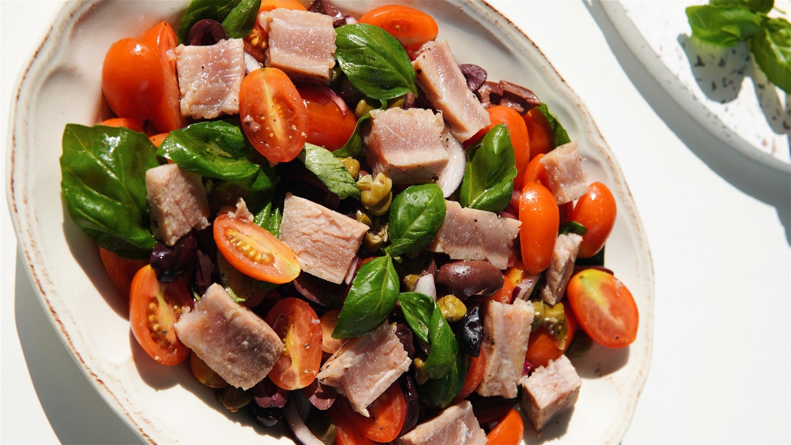 Image of Tuna on Olive and Tomato Salad