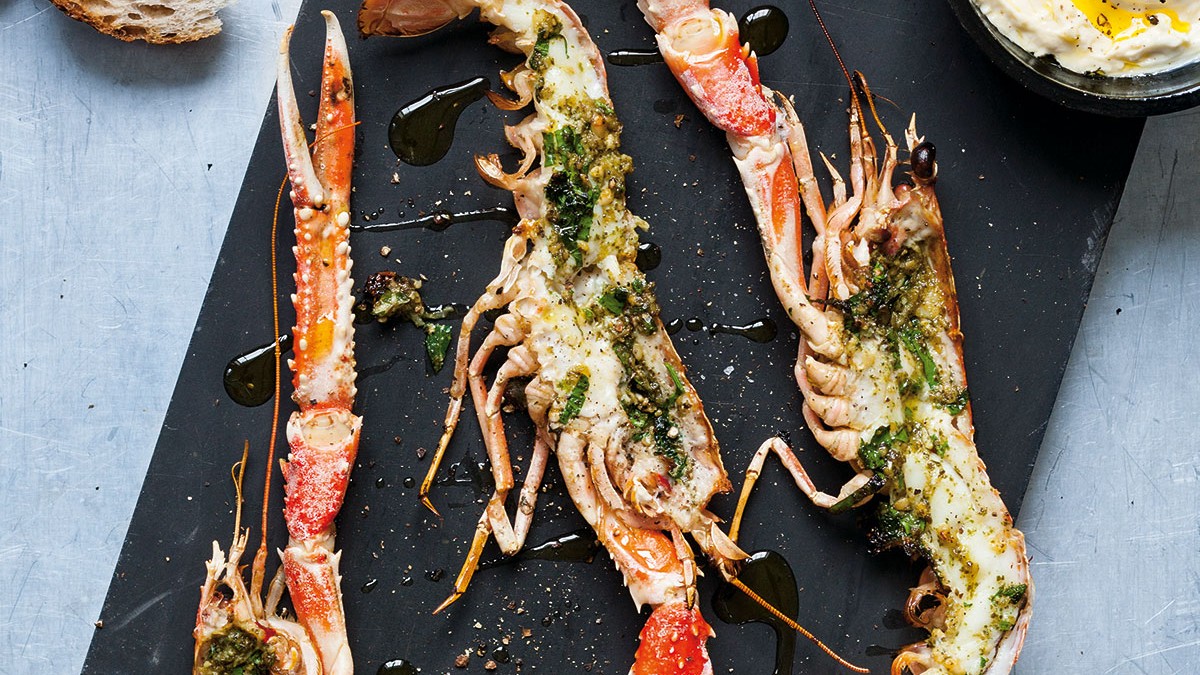 Image of GRILLET JOMFRUHUMMER MED PERSILLEPESTO