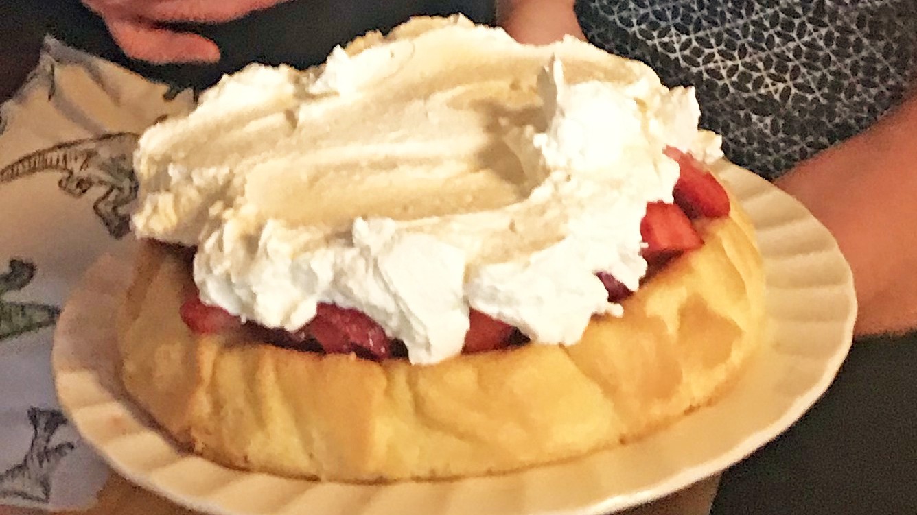 Image of Sponge cake with Strawberries and Whip Cream