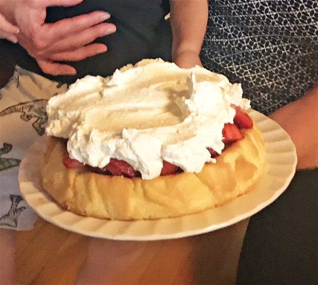 Image of Sponge cake with Strawberries and Whip Cream