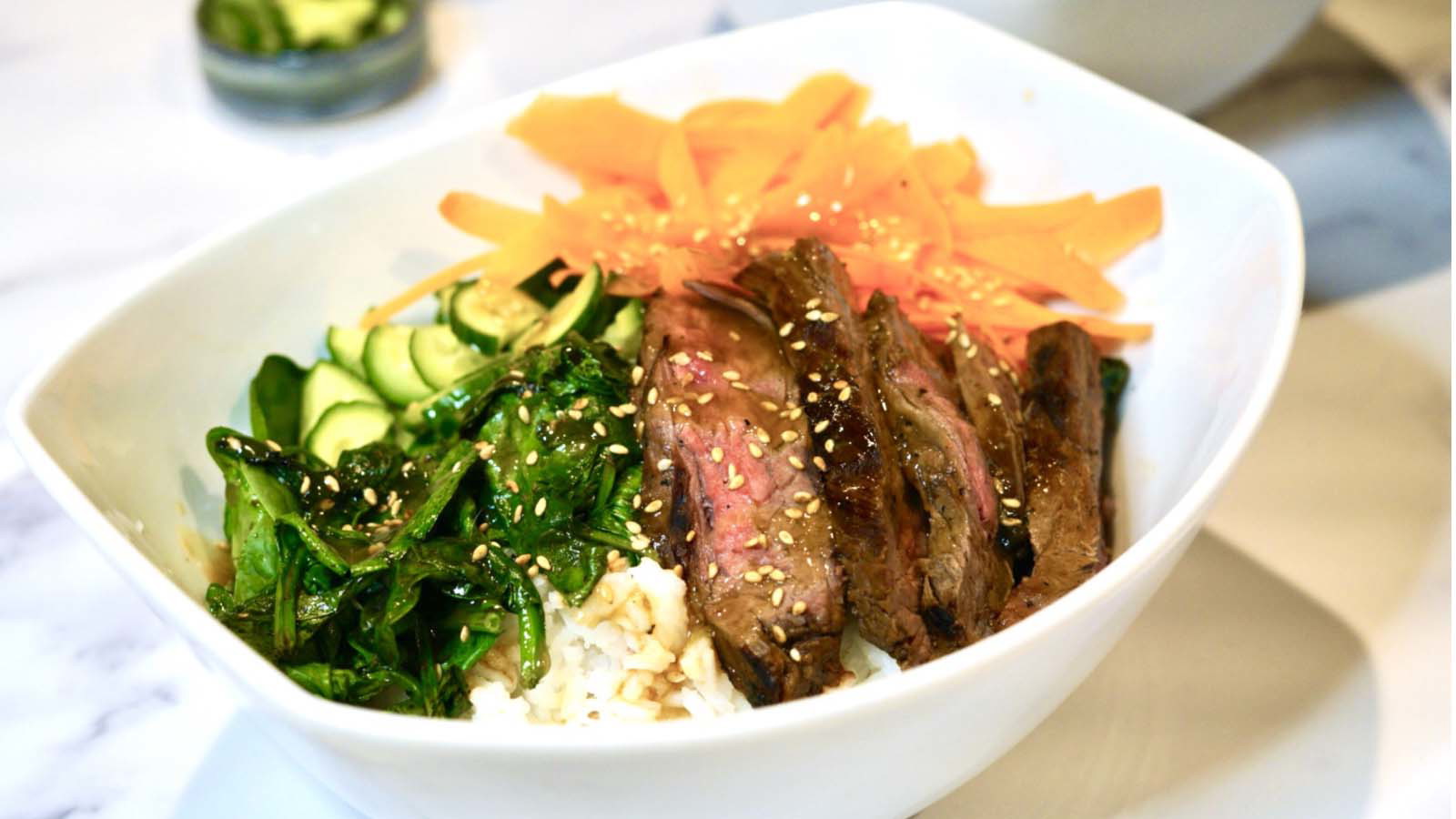 Image of Steak Teriyaki with Quick Pickle Cucumbers and White Rice