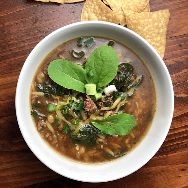 Image of Ground Elk Burger Soup