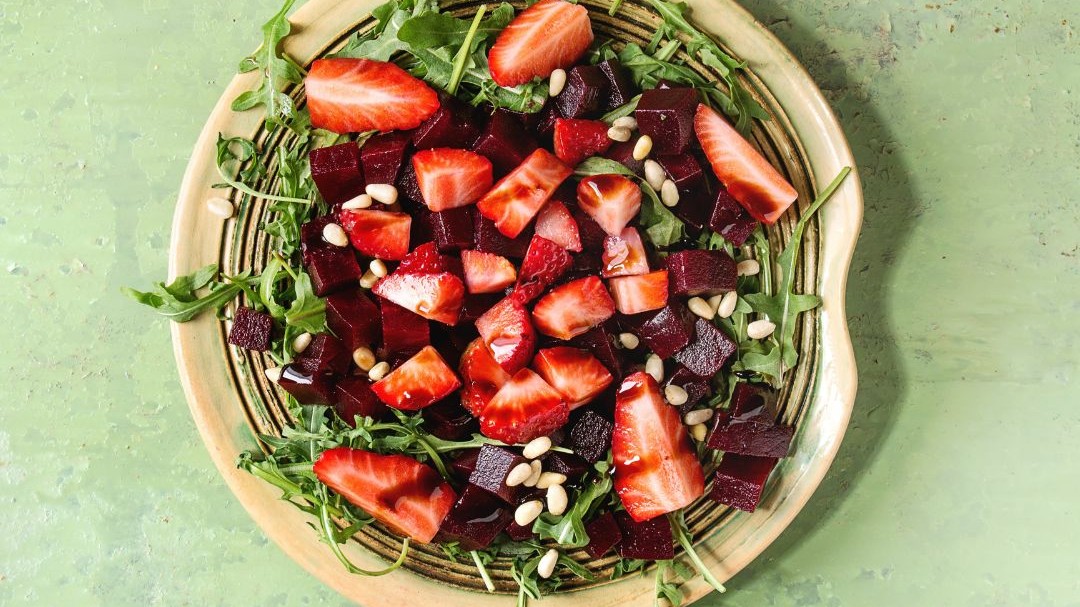 Image of Beet & Berry Salad with Hibiscus-Ginger Vinaigrette