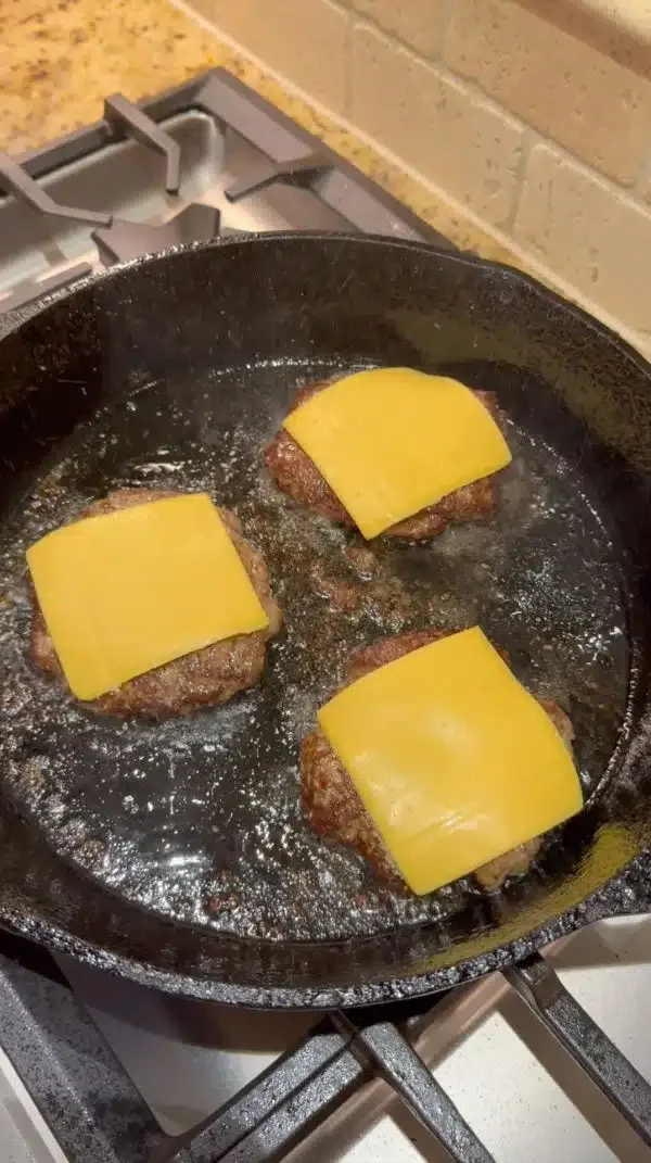 Image of Once the patties are cooking, salt them. For med-cook 2...