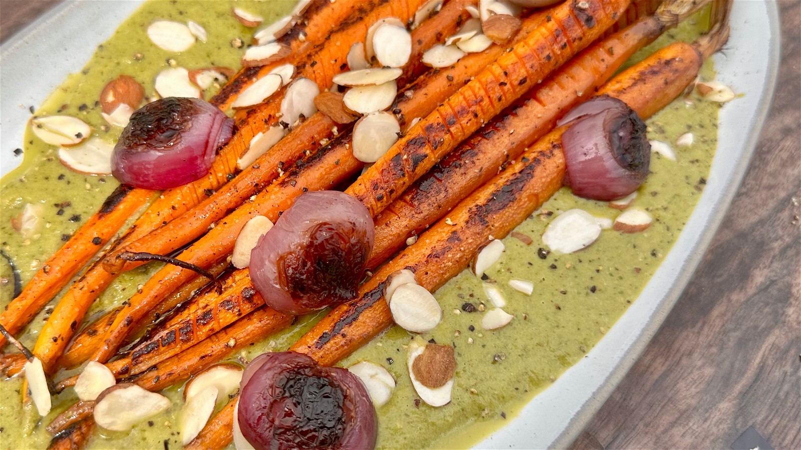 Image of Hasselback Smoked Carrots with Salsa Verde