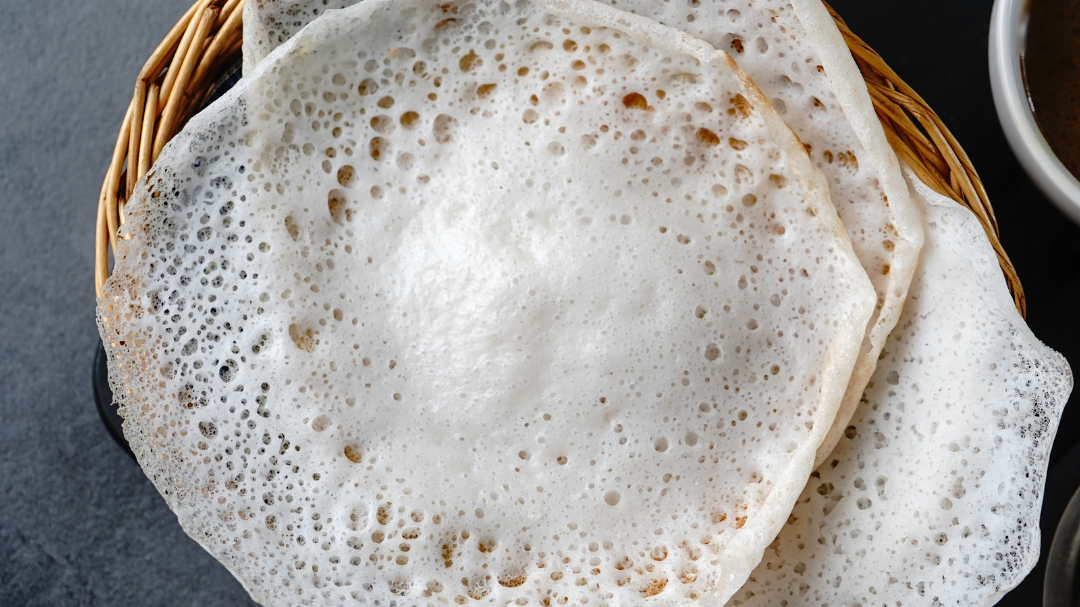 Image of Exotic Delight: Fluffy Hoppers (Appam) with Egg or Sweet Coconut Milk Infusion