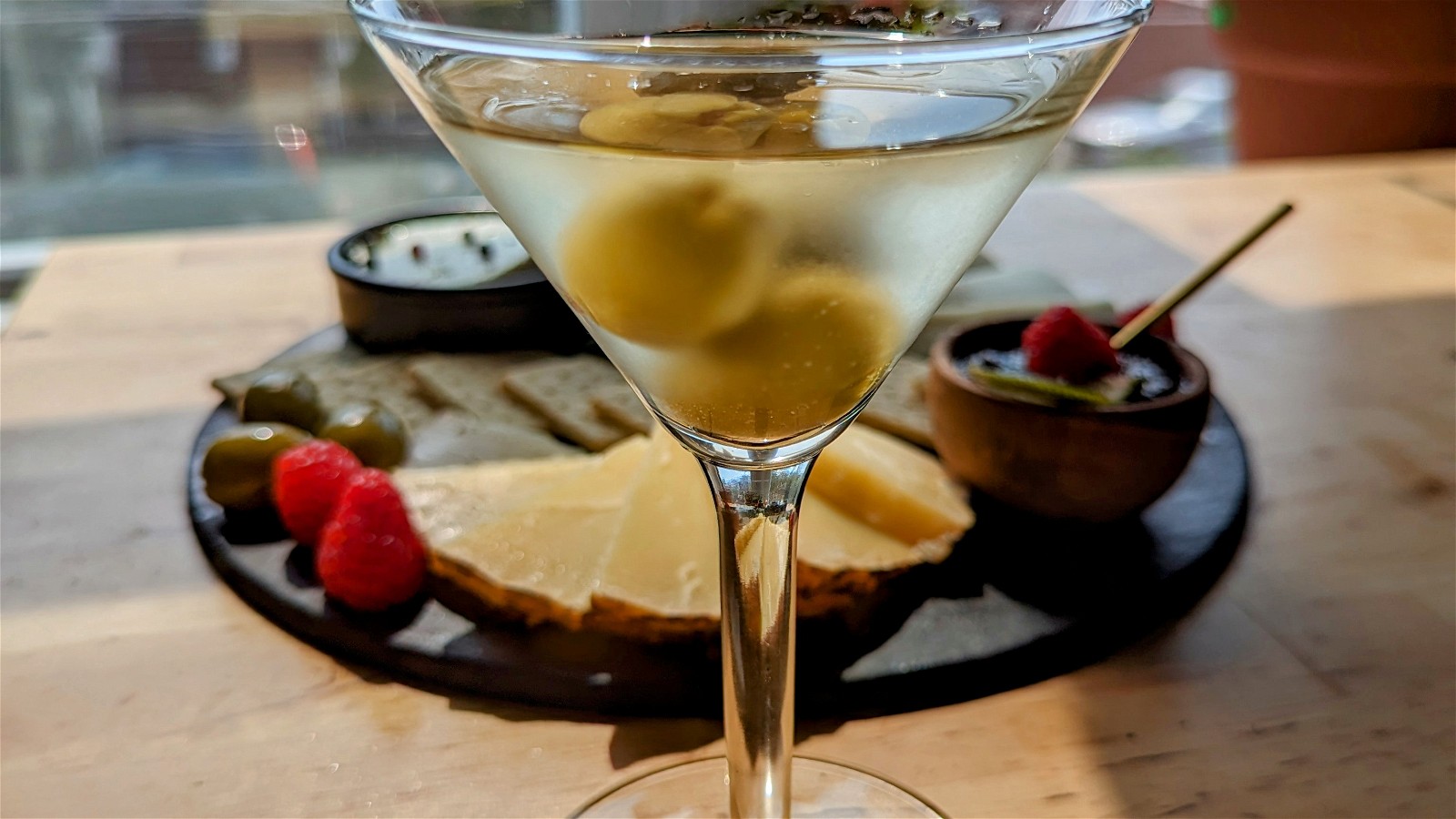 Image of Blue Cheese-Stuffed Olives Martini Recipe