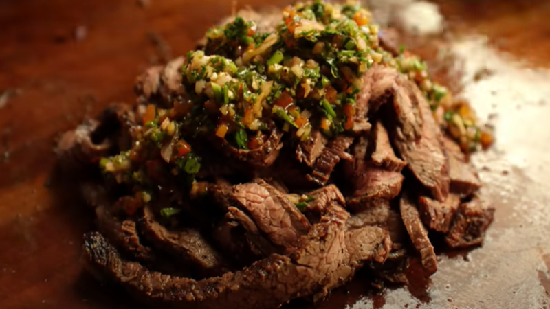 Image of Grilled Flank Steak & Red Chimichurri