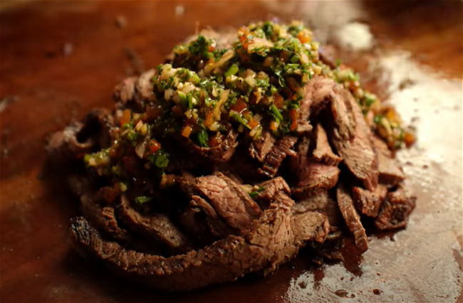 Image of Grilled Flank Steak & Red Chimichurri
