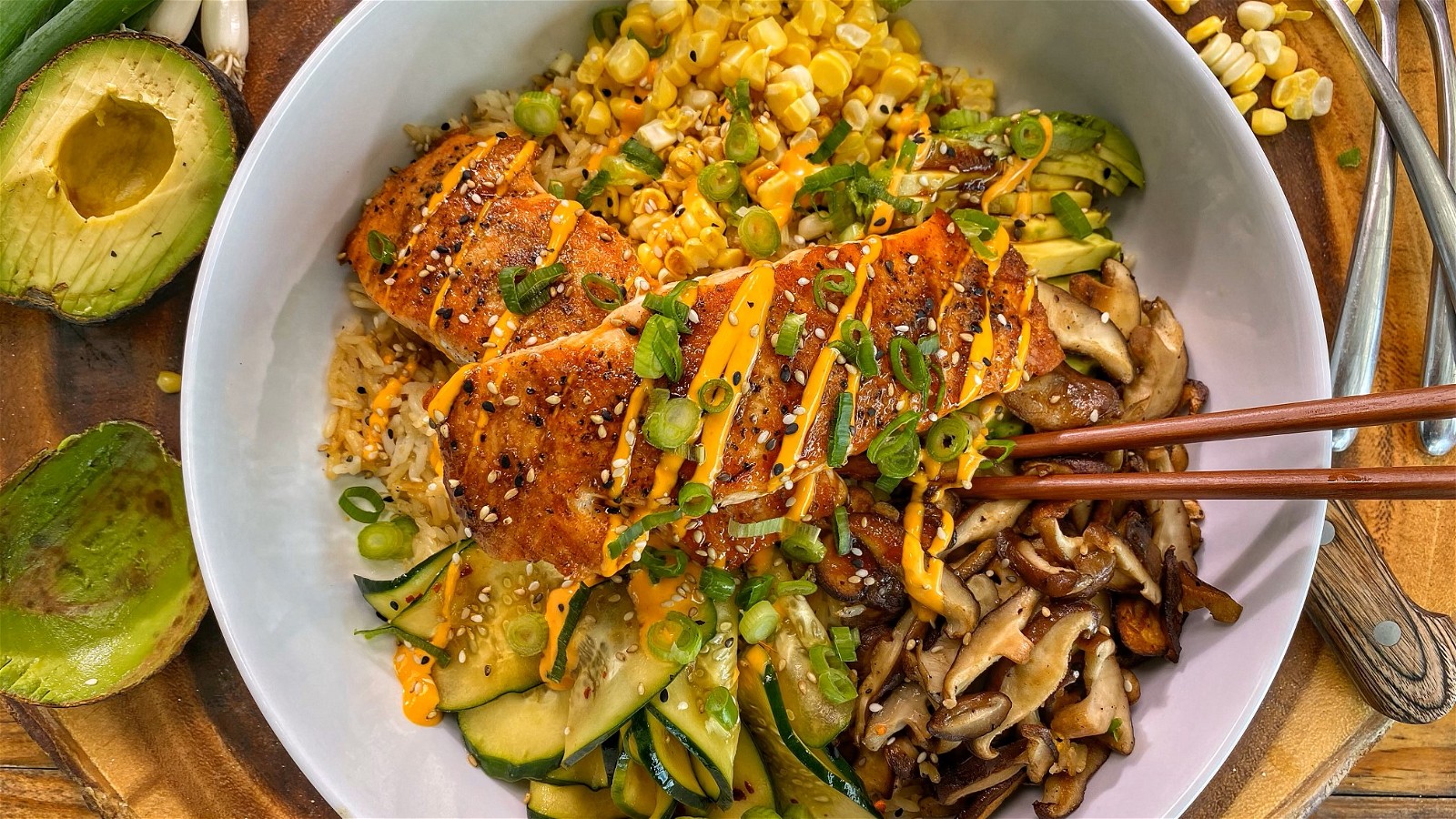 Image of Seared Salmon Rice Bowls