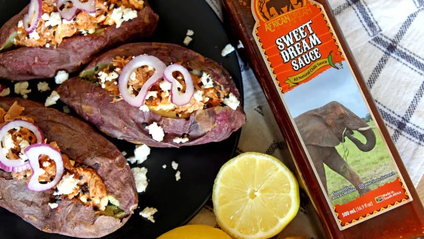 Image of  Roasted Sweet Potato with Sweet Dream Sauce