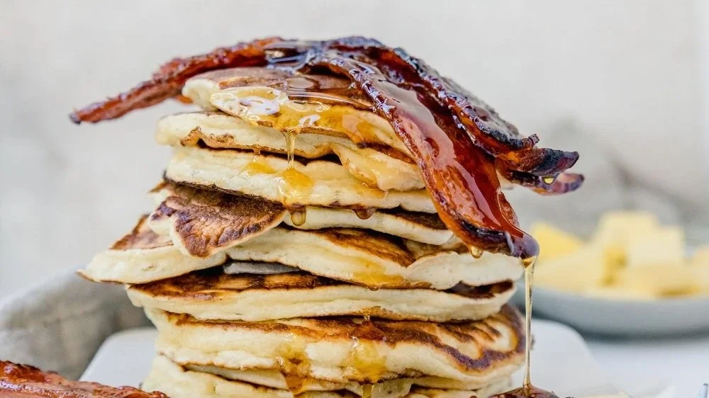 Image of Sweet Dream Glazed Bacon Pancakes