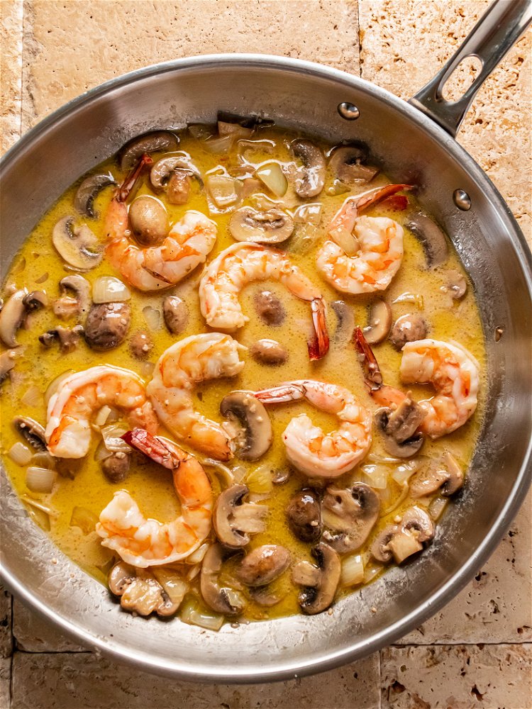 Image of Add chicken stock, salt, and pepper. Bring to a simmer...