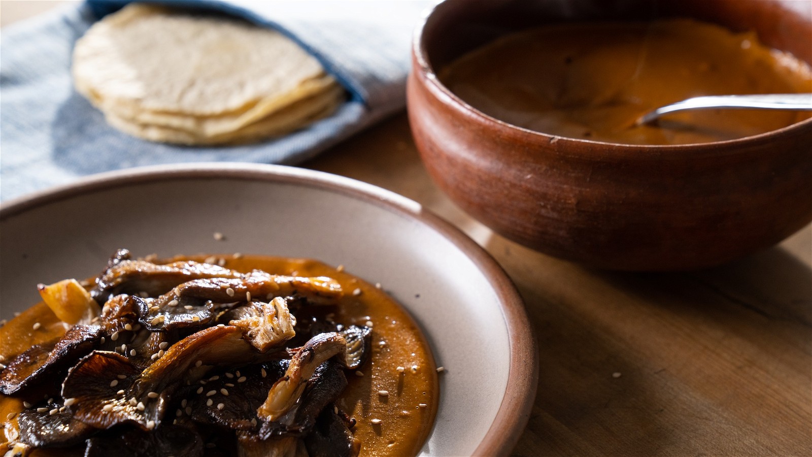 Mole with Sauteed Oyster Mushrooms-image