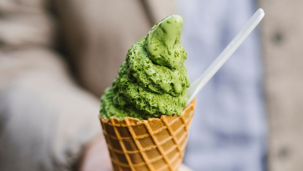 Helado suave Matcha