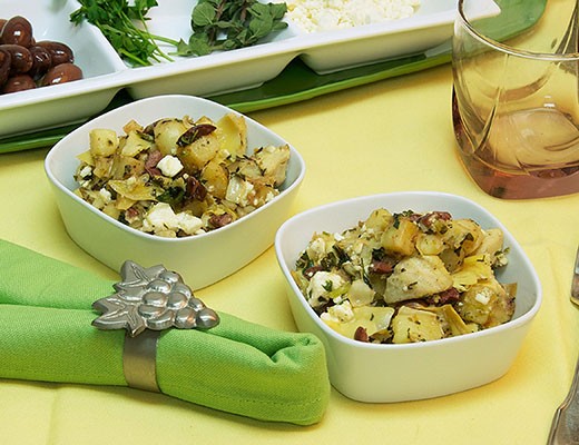 Image of Roasted Fingerling Potatoes and Artichokes with Feta