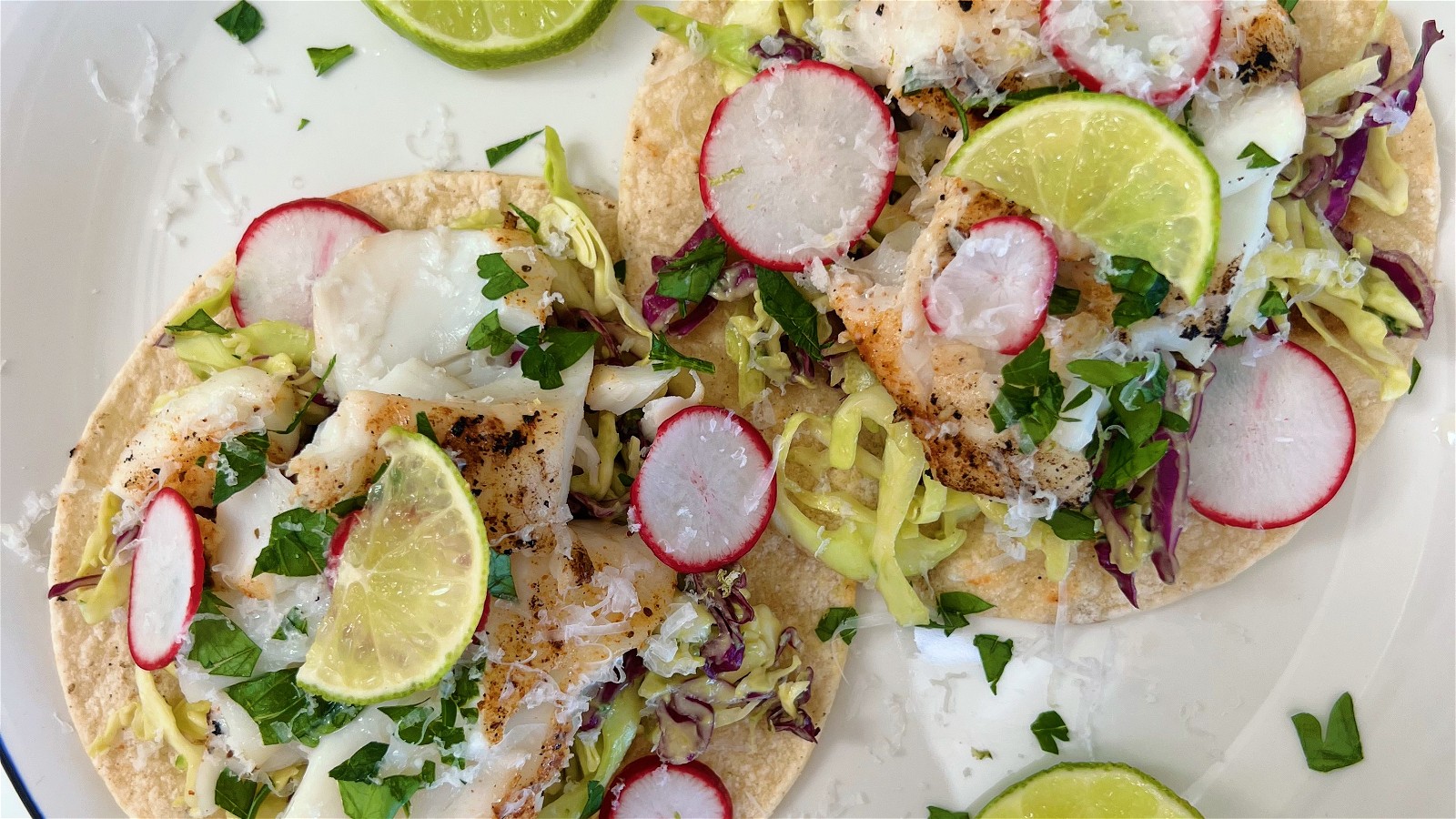 Image of Grilled Halibut Tacos with Avocado Slaw
