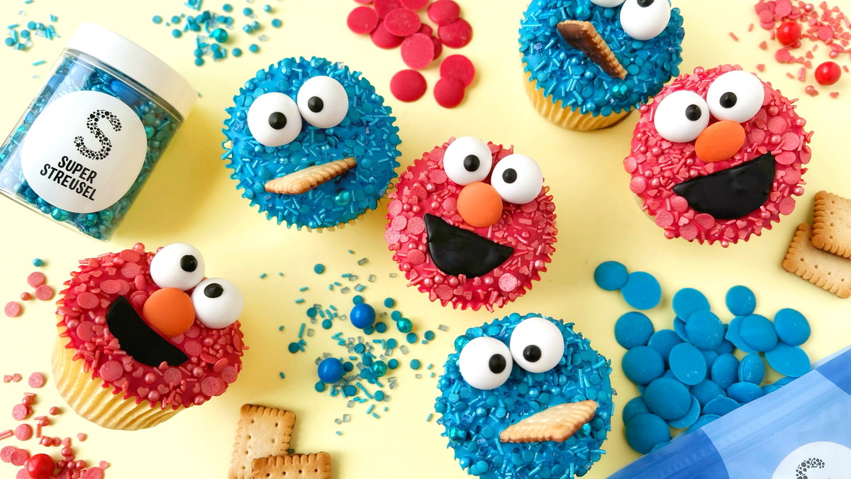 Muffins für eine Krümelmonster und Co. Party