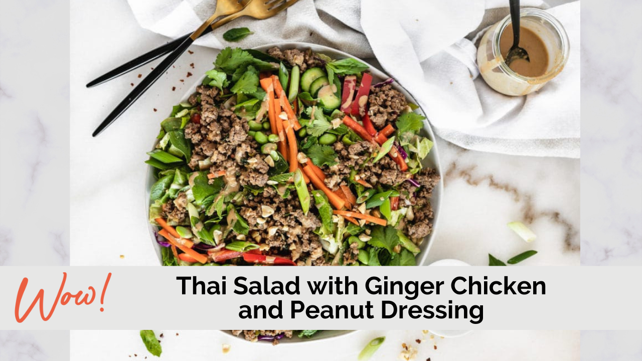 Image of Thai Salad with Ginger Chicken and Peanut Dressing