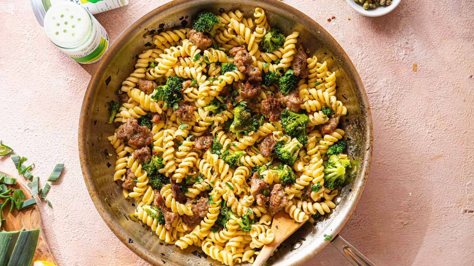 Image of Low FODMAP Broccoli Sausage Pasta
