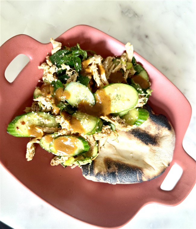 Image of Cold Chicken Chili Lime Salad with Cucumbers and Sesame