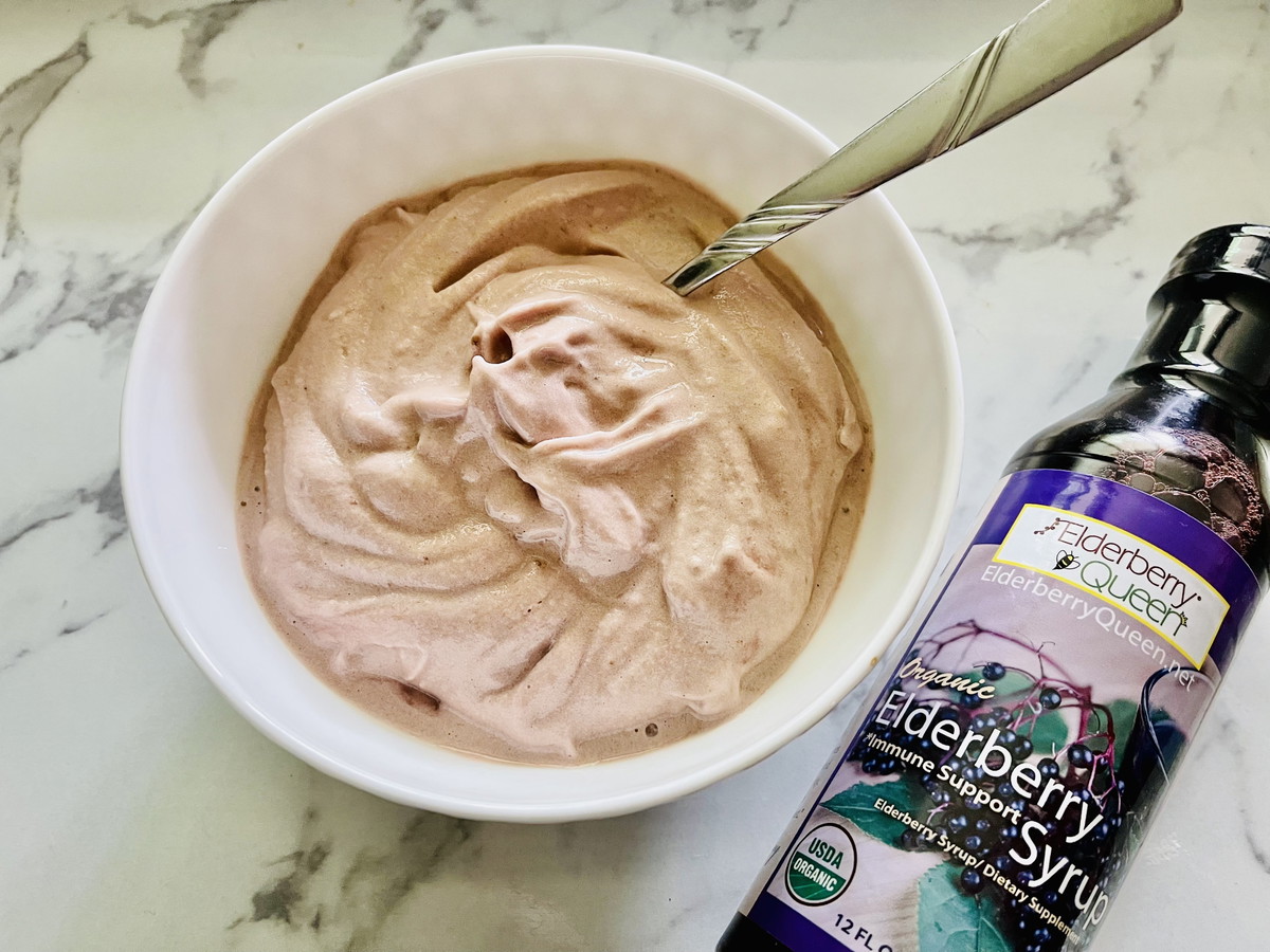 Homemade Elderberry Ice Cream