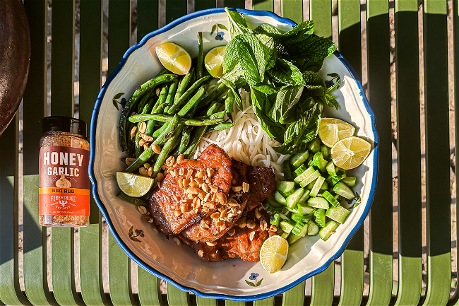 Image of Vietnamese Noodle Salad with Honey Garlic Chops