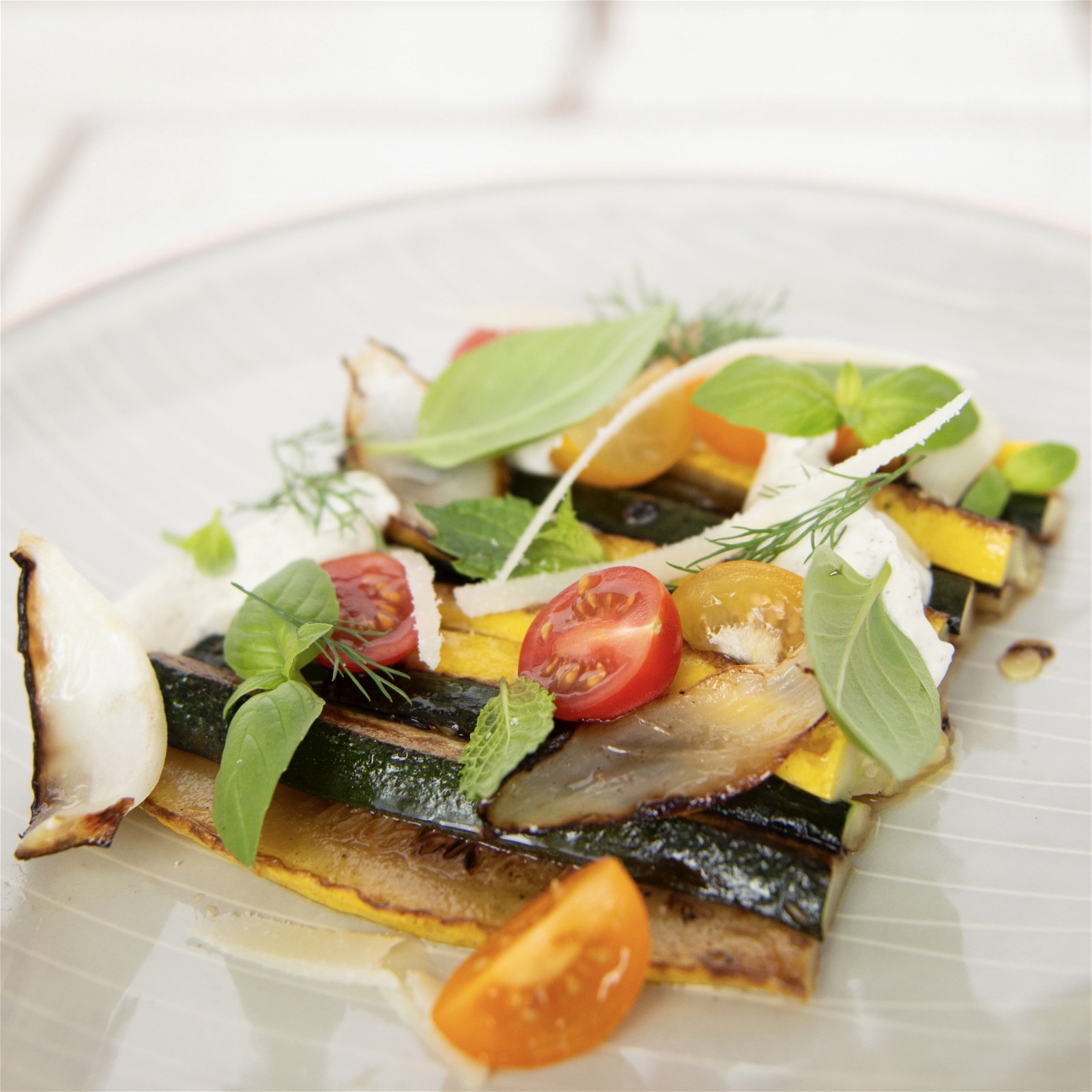 Image of Marinated Squash With Herbed Yogurt