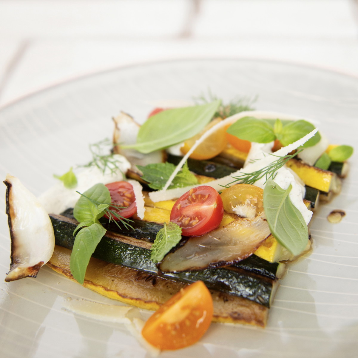 Marinated Squash With Herbed Yogurt